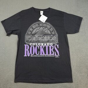 Vintage Colorado Rockies Shirt Mens Large Black MLB Baseball Competitor 90s